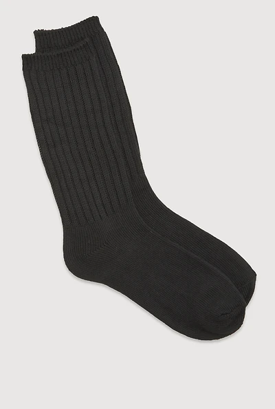 Womens Ribbed Knit Slouch 4 Pack Size 9-11, Black