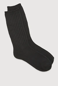 Womens Ribbed Knit Slouch 4 Pack Size 9-11, Black