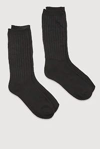 Womens Ribbed Knit Slouch 4 Pack Size 9-11, Black