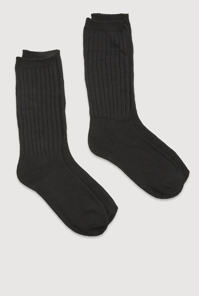 Womens Ribbed Knit Slouch 4 Pack Size 9-11, Black