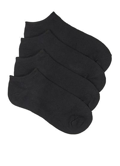 Womens Basic Ankle Socks 4 Pack Size 9-11, Black