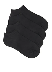 Womens Basic Ankle Socks 4 Pack Size 9-11, Black