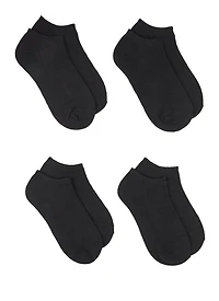 Womens Basic Ankle Socks 4 Pack Size 9-11, Black