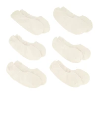 Womens No Show Socks 6 Pack Size 9-11, White