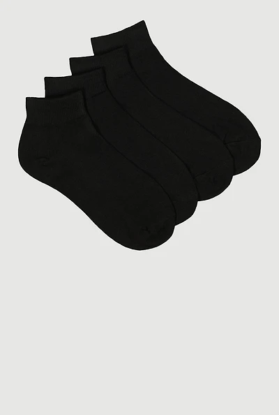 Womens Quarter Socks 4 Pack Size 9-11, Black