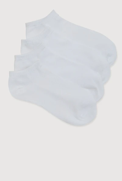 Womens Basic Socks 4 Pack Size 9-11, White
