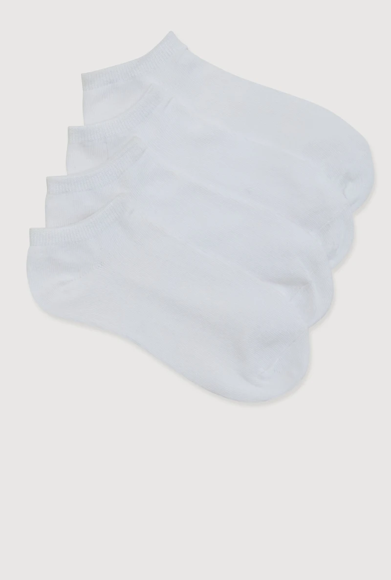 Womens Basic Socks 4 Pack Size 9-11, White