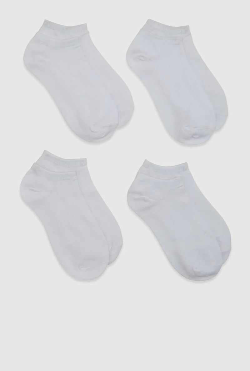 Womens Basic Socks 4 Pack Size 9-11, White