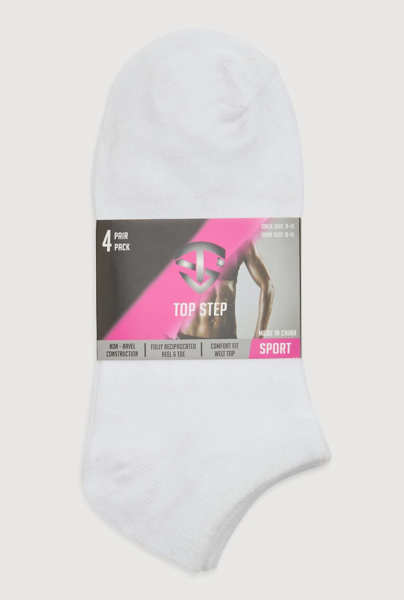 Womens Basic Socks 4 Pack Size 9-11, White