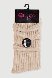 Womens Sugar Graphic Slouch Socks Size 9-11, Beige, Size 9-11