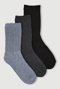 Assorted Slouch Boot Socks 3 Pack 4-10