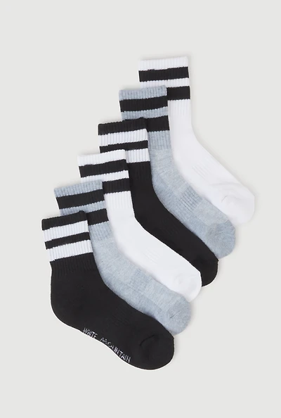 Performance Mid Crew Socks 6 Pack 4-10
