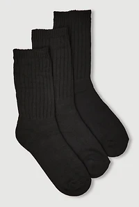 Ribbed Knit Solid Boot Socks 3 Pack 9-11