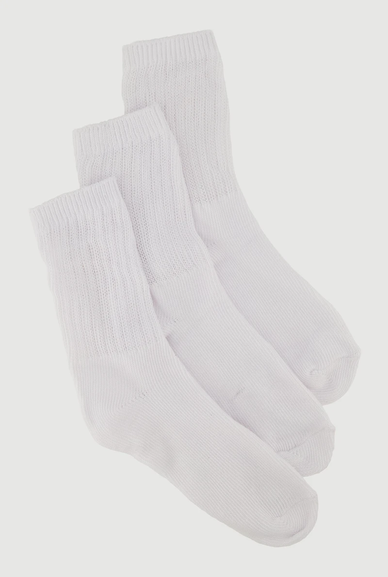 Womens Solid Boot Socks 3 Pack Size 9-11, White, Size 9-11