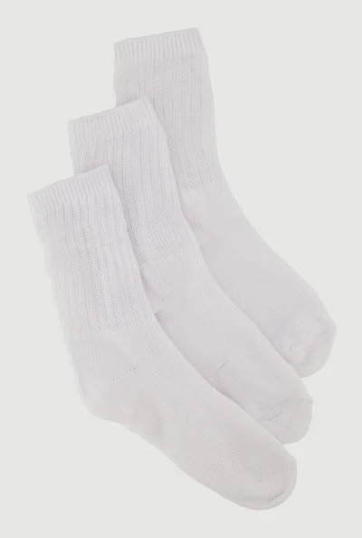 Womens Solid Boot Socks 3 Pack Size 9-11, White, Size 9-11