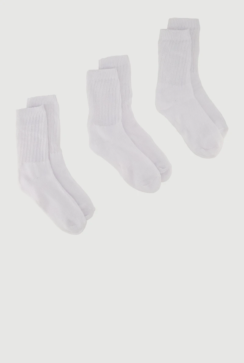 Womens Solid Boot Socks 3 Pack Size 9-11, White, Size 9-11