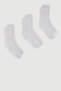 Womens Solid Boot Socks 3 Pack Size 9-11, White, Size 9-11