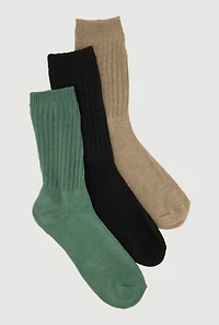 Womens Plus Size Boot Socks 3 Pack, Multi, Size 10-13