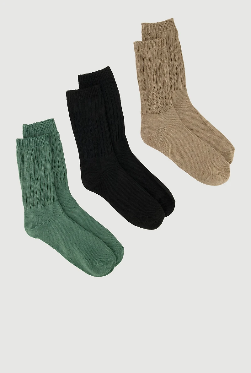 Womens Plus Size Boot Socks 3 Pack, Multi, Size 10-13