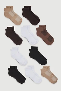 Womens Marled Performance Quarter Socks 10 Pack Size 4-10, Multi, Size 9-11