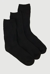 Womens Plus Ribbed Knit Solid Boot Socks 3 Pack 10-13,
