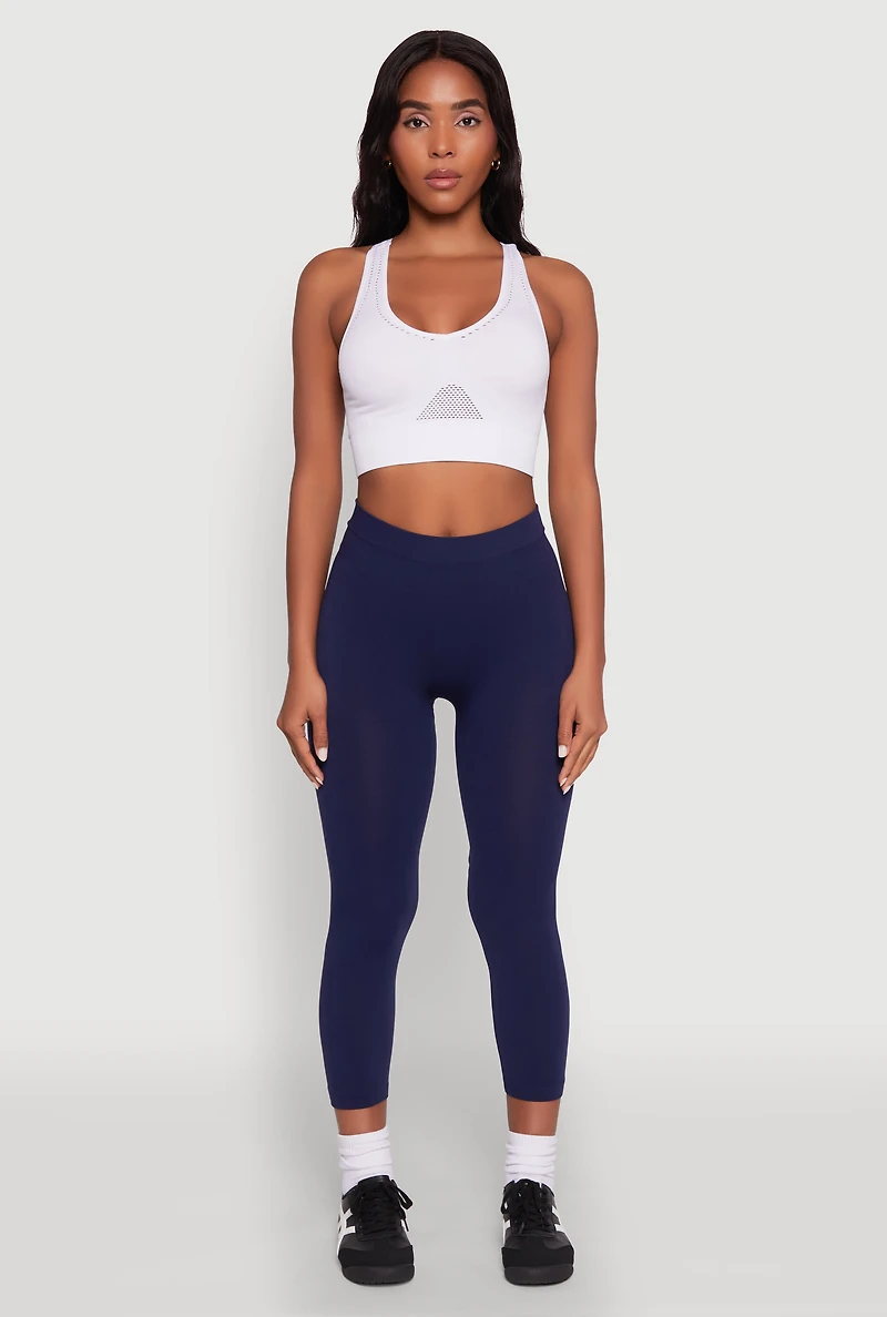 Womens Seamless High Waisted Capri Leggings,