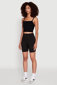 Womens Trendy Seamless Mid Rise Biker Shorts,
