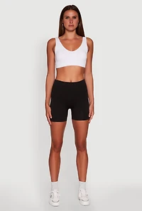 Womens High Waisted Seamless Biker Shorts,