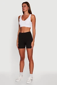 Womens High Waisted Seamless Biker Shorts,