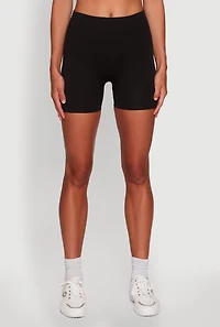 Womens High Waisted Seamless Biker Shorts,