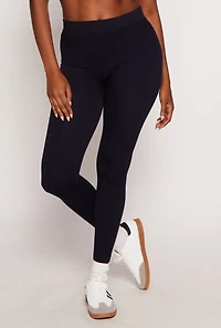 Womens Seamless Ribbed Knit Leggings,