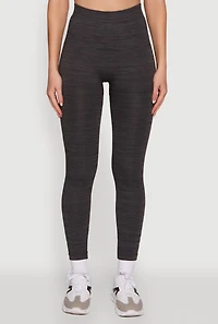 Womens Trendy Rib Knit High Waisted Leggings, Grey,