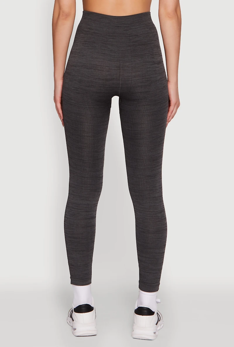 Trendy Rib Knit High Waisted Leggings