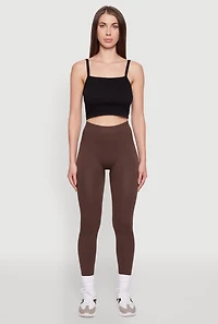 Trendy Rib Knit High Waisted Leggings