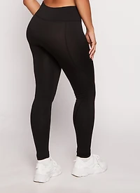 Womens Decorative Stitch Seamless Leggings, Black, Size S-M