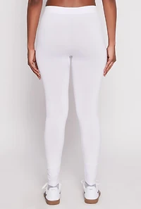 Womens Seamless Basic High Waist Leggings, White, Size S-M