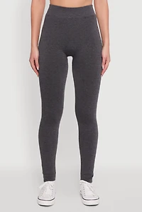 Womens High Waisted Terry Cloth Leggings, Grey, Size S-M