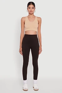 Womens High Waisted Terry Cloth Leggings, L-XL