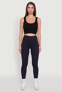 Womens High Waisted Terry Cloth Leggings,
