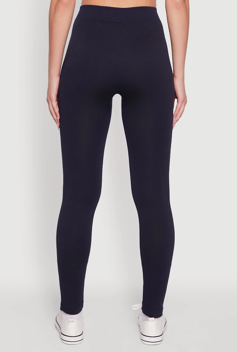 Womens High Waisted Terry Cloth Leggings, Blue, Size S-M