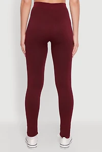 Womens High Waisted Terry Cloth Leggings, Burgundy, Size L-XL