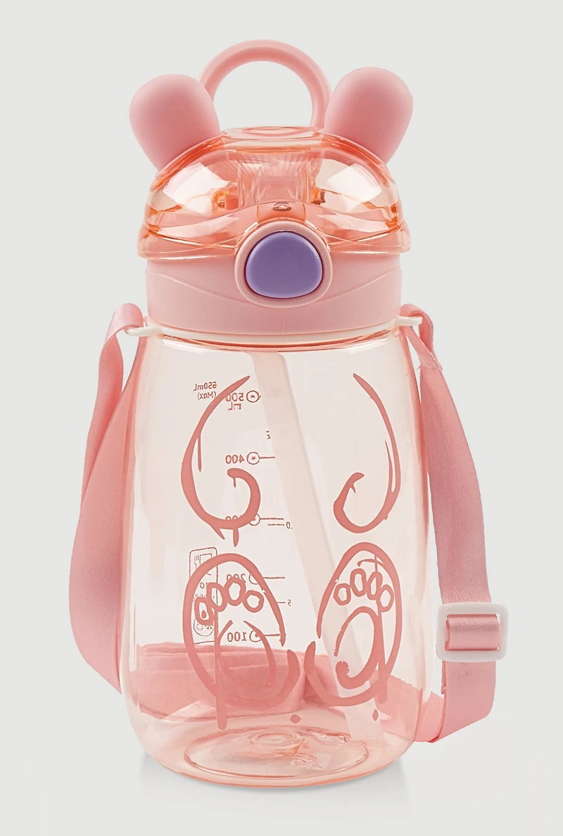 Bear Ears Water Bottle, Pink
