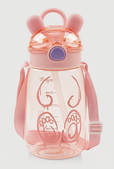 Bear Ears Water Bottle, Pink