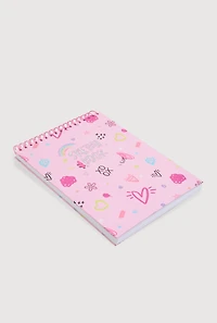 Printed Spiral Sketchbook with Gel Pens, Pink