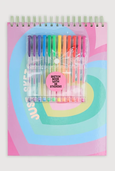 Just Sketch Your Life Spiral Sketchbook Stationary Set