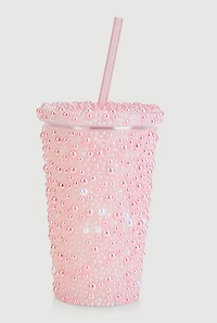Faux Pearl Tumbler and Straw