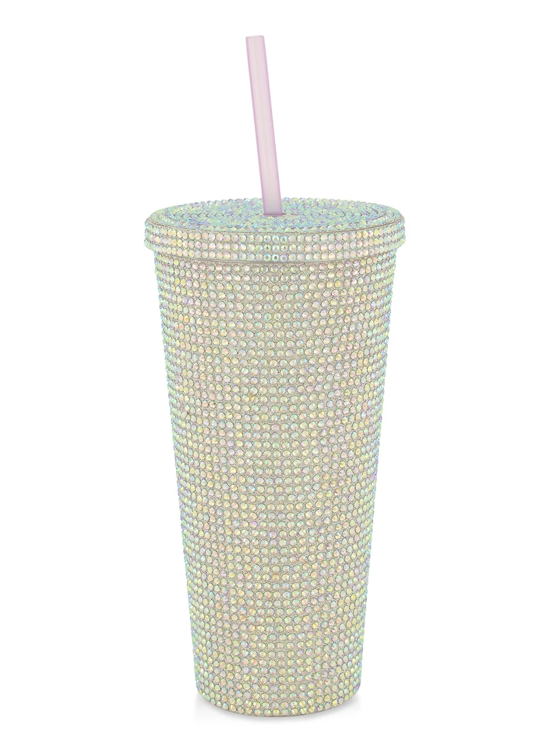 Rhinestone 22oz Tumbler, Silver