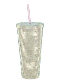 Rhinestone 22oz Tumbler, Silver