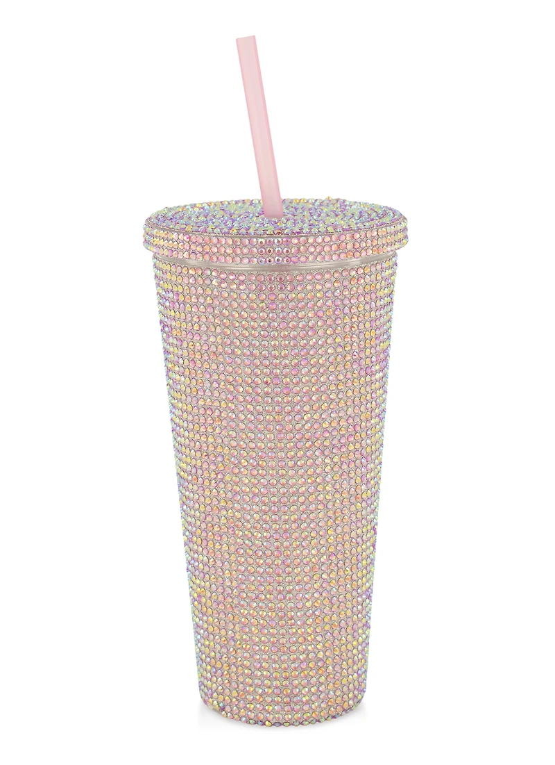 Ombre Rhinestone 22oz Tumbler, Pink
