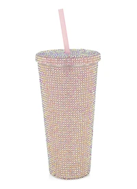 Ombre Rhinestone 22oz Tumbler, Pink